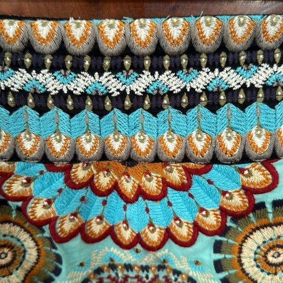 Farm Rio Anthropologie Button Front Colorful Deco Mini Skirt XXS - Picture 7 of 8